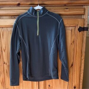 Eddie Bauer Pulloever‎ Fleece Long Sleeve 3/4 Zip Gray Men's Size Medium